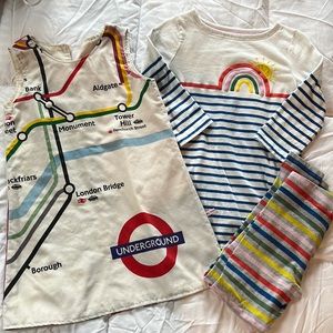 Mini Boden Tunic, Leggings and boutique London Underground Shift Dress 7/8